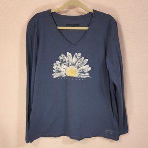 Life is Good Crusher Long Sleeve V-Neck T-Shirt